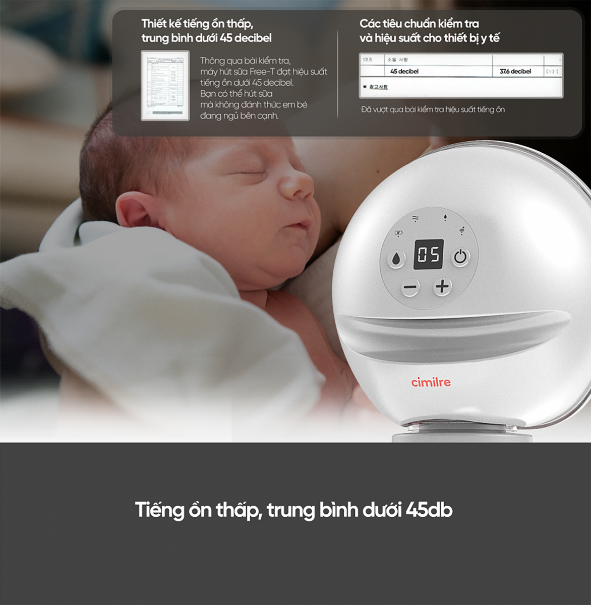 Máy hút sữa Cimilre không dây thông minh Free-T 