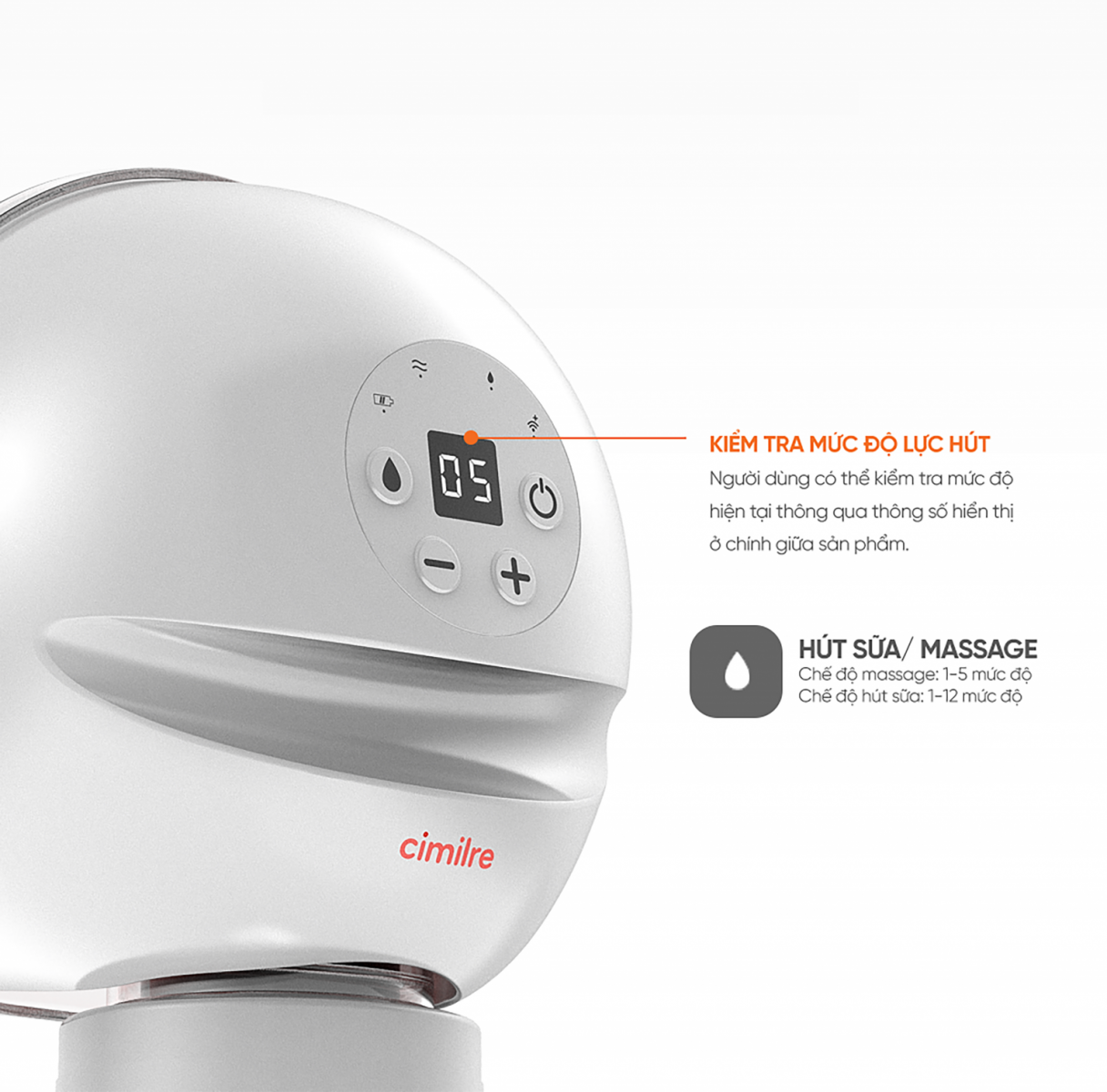 Máy hút sữa Cimilre không dây thông minh Free-T 