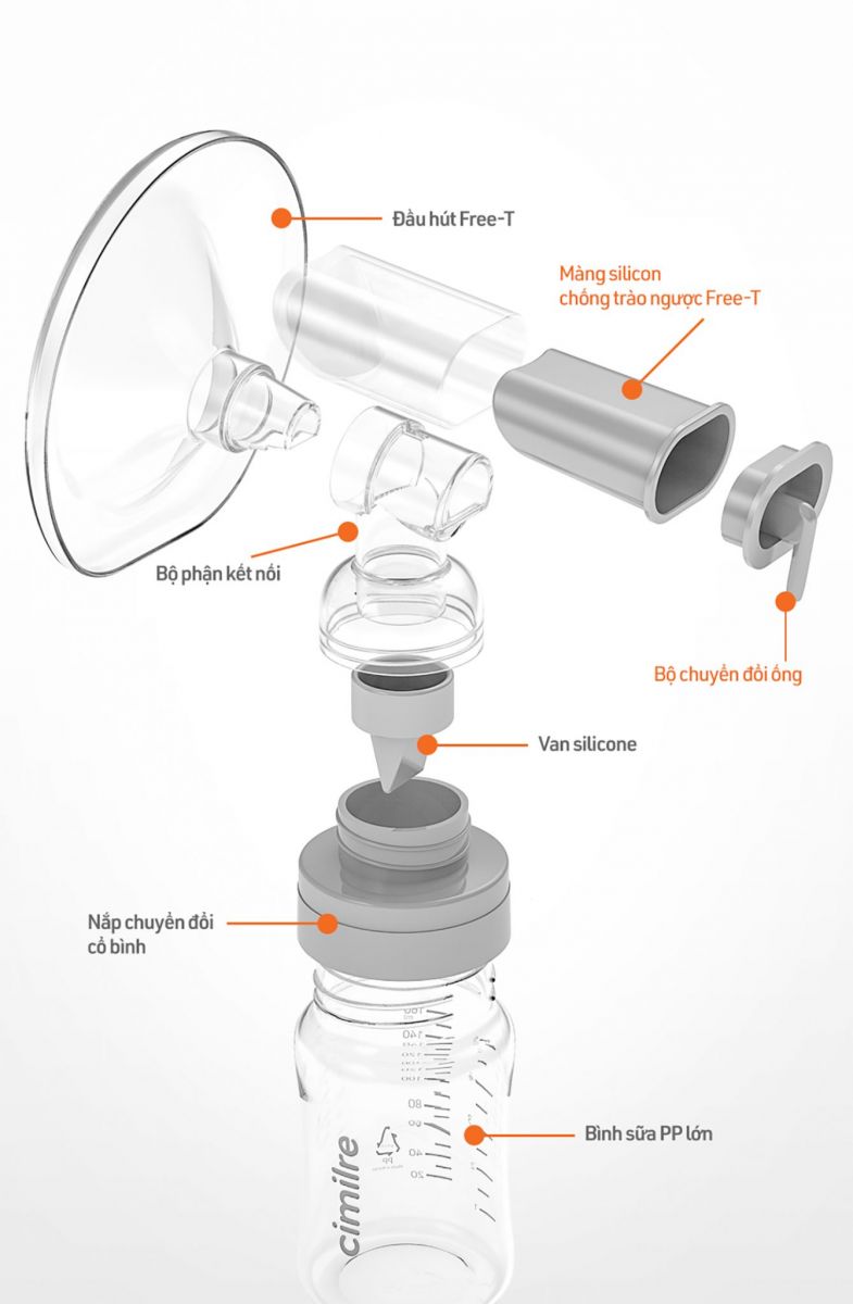 Máy hút sữa Cimilre không dây thông minh Free-T 
