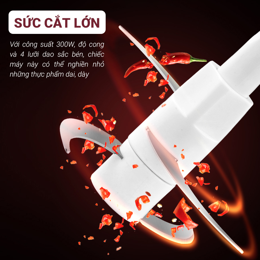 Máy xay thịt 4 lưỡi dao - Máy xay đa năng SASSY HR-618 W (Trắng)