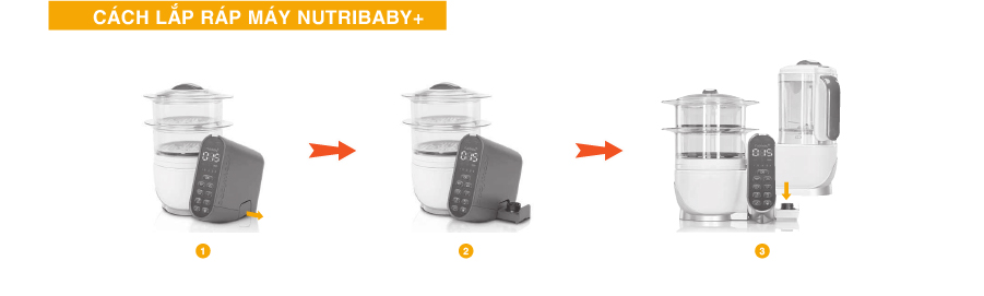 Máy tiệt trùng xay hấp đa năng Babymoov Nutribaby Plus 5in1 BM14689 - màu kem trắng