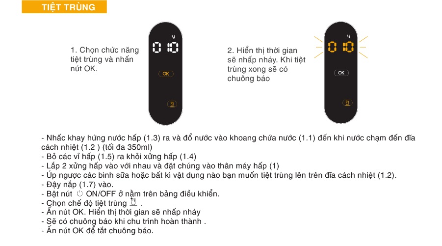 Máy tiệt trùng xay hấp đa năng Babymoov Nutribaby Plus 5in1 BM14689 - màu kem trắng