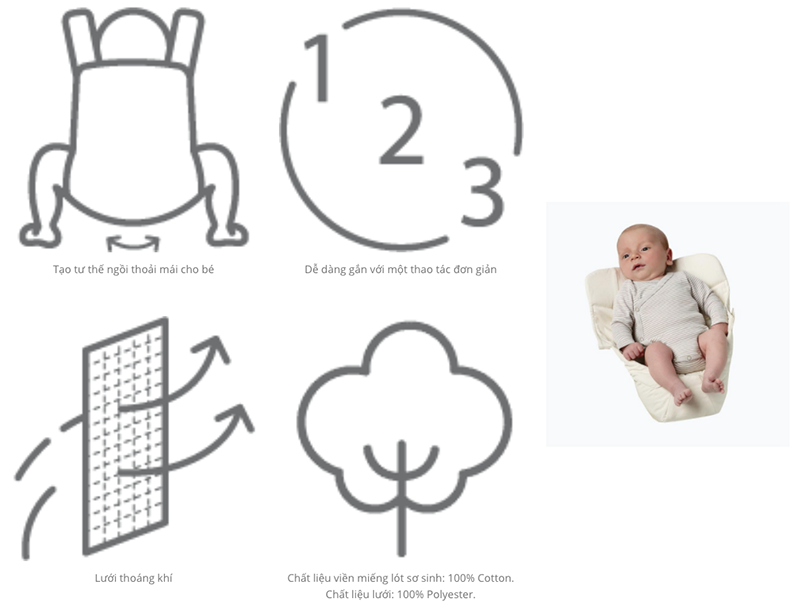 Miếng lót sơ sinh Ergobaby – Natuaral