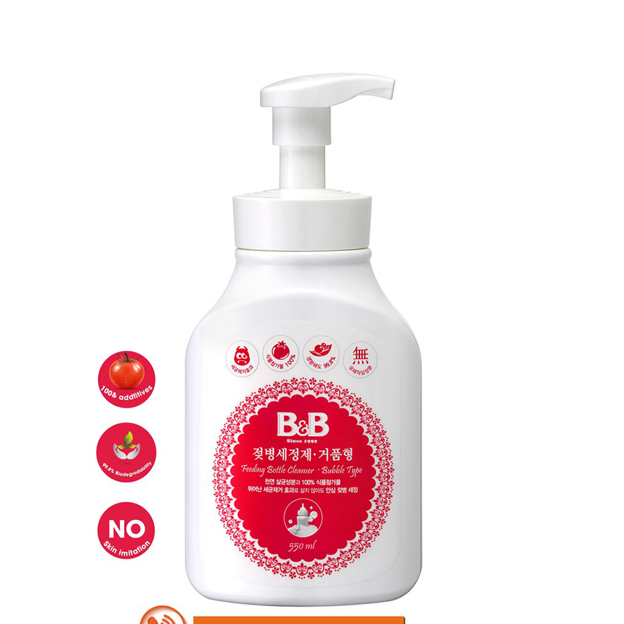 Nước rửa bình sữa dạng bọt B&B Chai 550ml