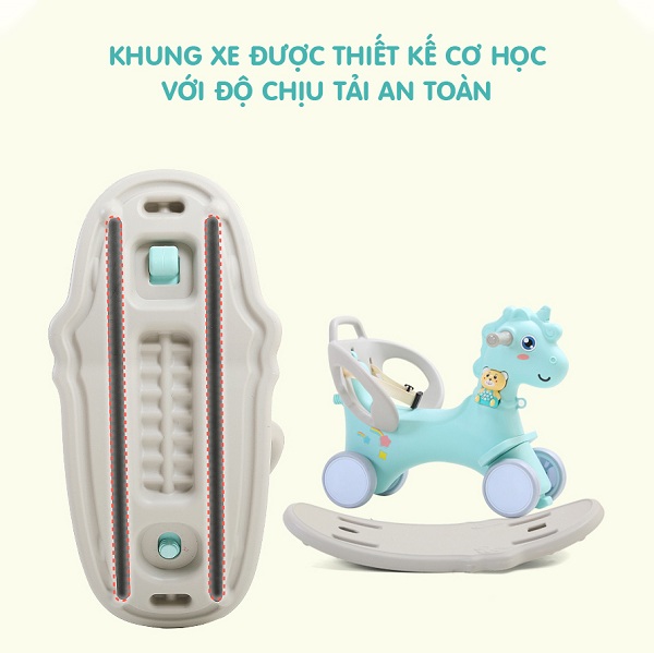 Ngựa Holla 3in1 vương miện màu hồng