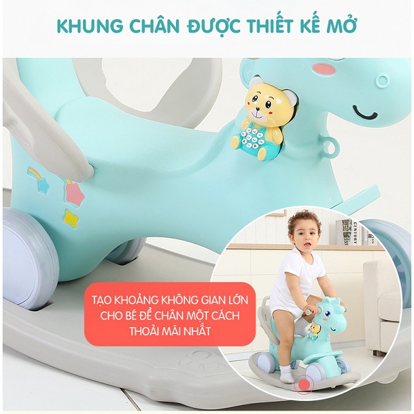 Ngựa Holla 3in1 vương miện màu hồng