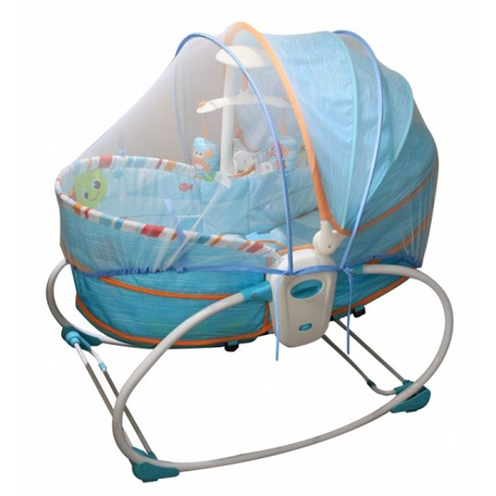 Nôi rung kiêm ghế bập bênh 5 trong 1 Mastela 6038 - Màu xanh họa tiết