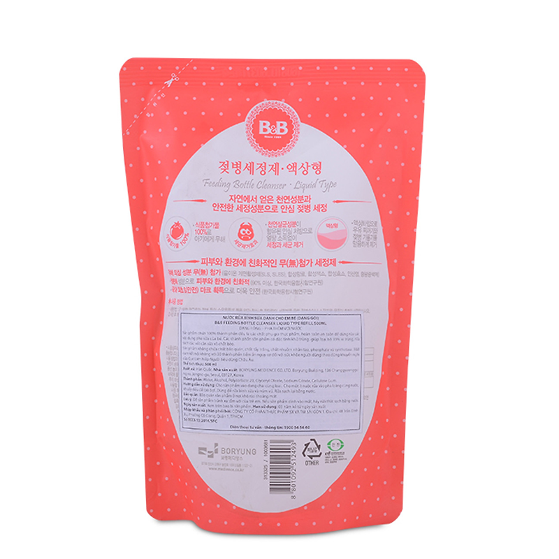 Nước Rửa Bình Sữa B&B - Túi 500ml