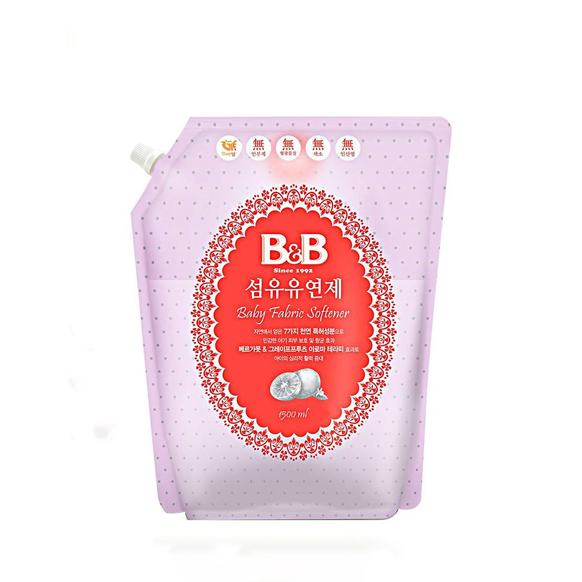 Nước xả vải dành cho bé B&B Bergamot hương cam - 1500ml