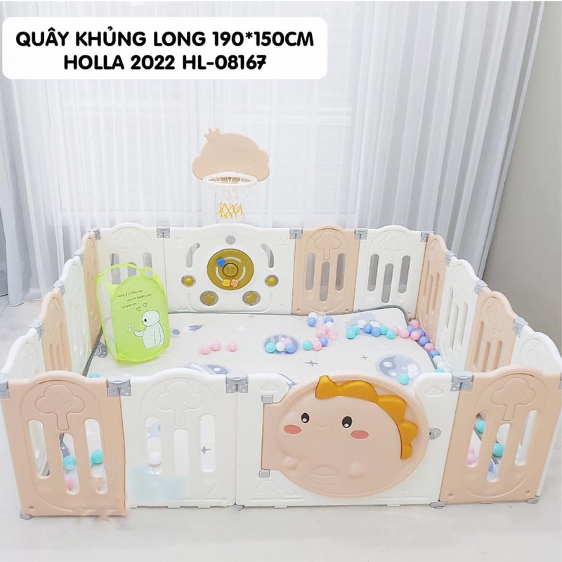 Quây khủng long Holla HL-08167 màu hồng 1,9x1,5m