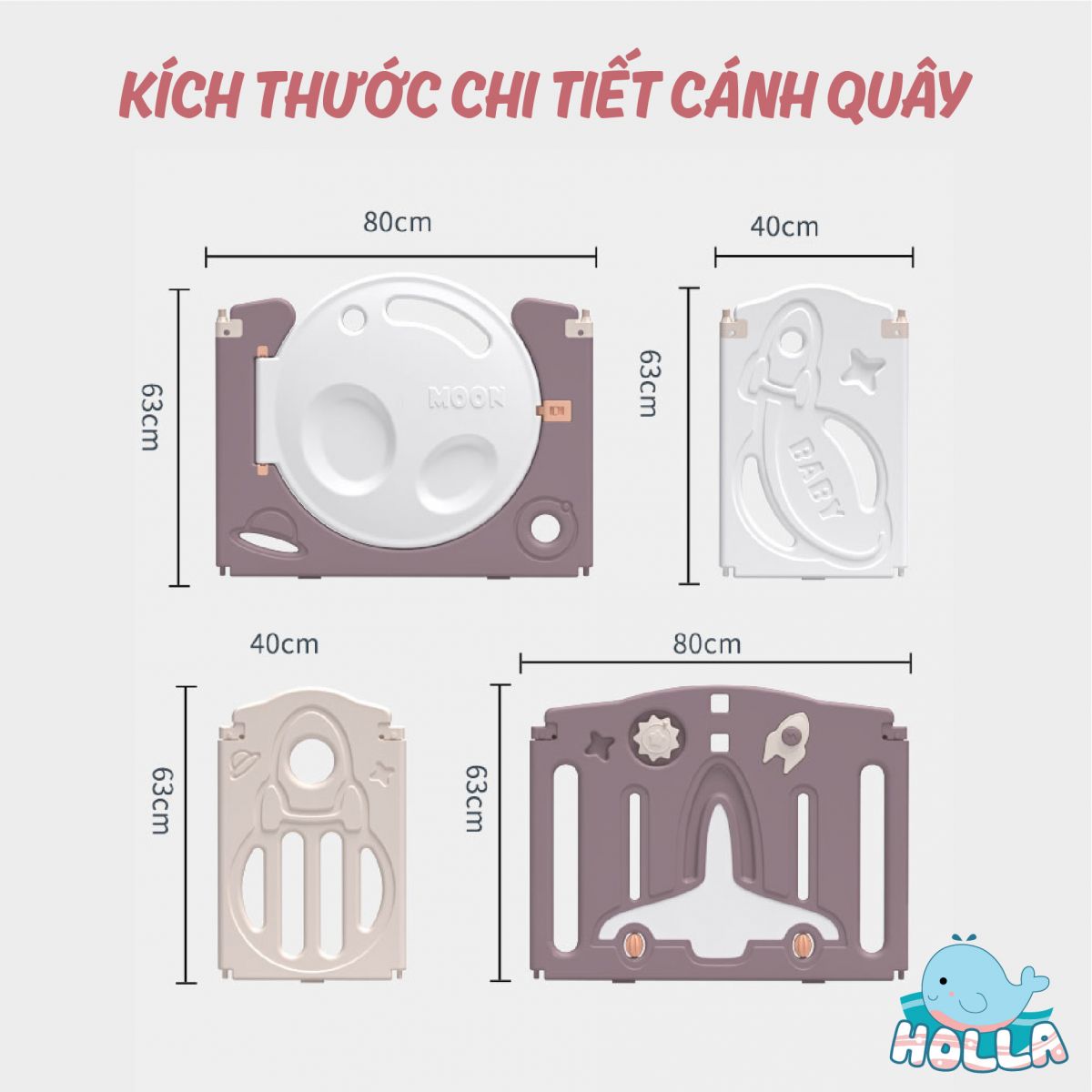 Quây tên lửa Holla 160x200cm màu xanh