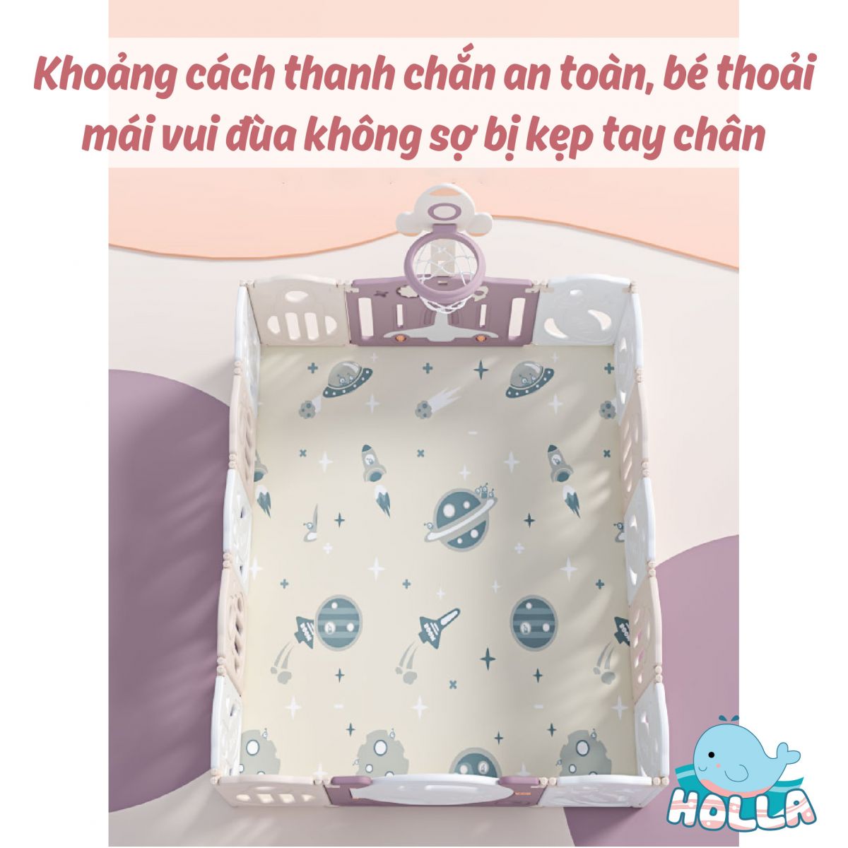 Quây tên lửa Holla 160x200cm màu xanh