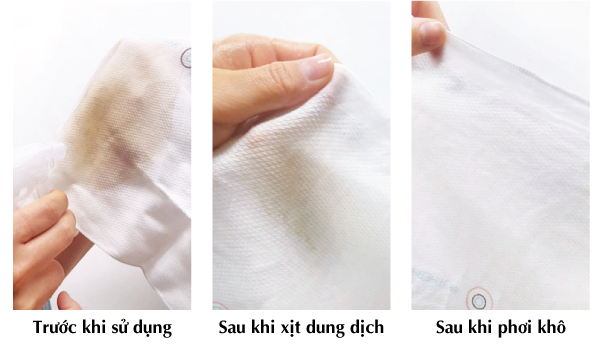 Quần áo khi sử dụng nước tẩy vế bẩn Zero Dust