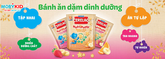 Review chi tiết bánh ăn dặm Nestle Cerelac Nutripuffs nhiều vị dành cho bé 