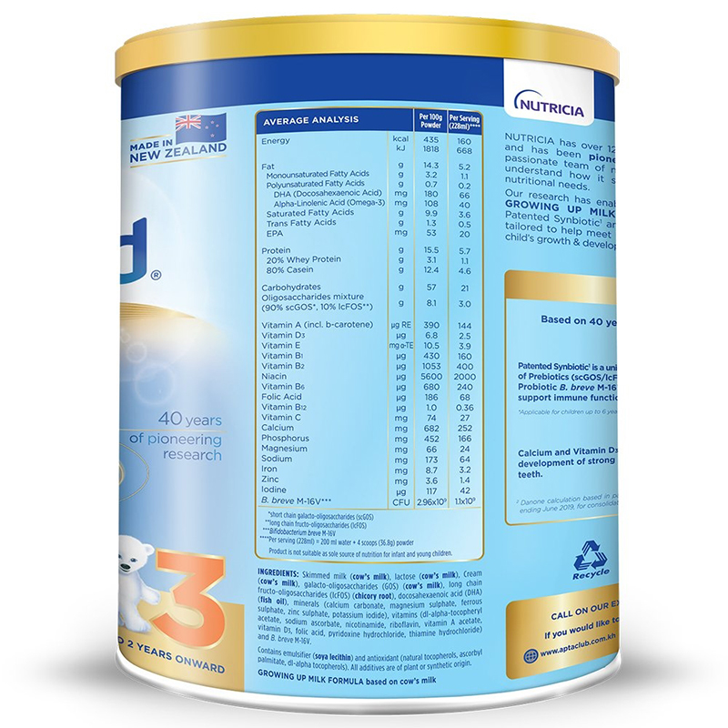 Sữa Aptakid New Zealand số 3 900g (Trên 2 tuổi)