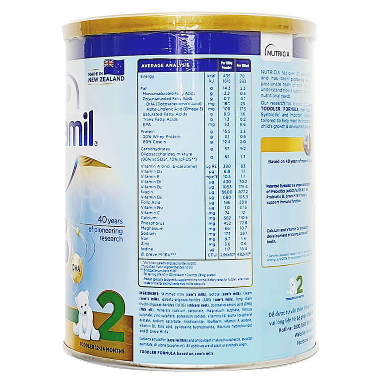 Sữa Aptamil New Zealand số 2 900g (Từ 1-2 tuổi)