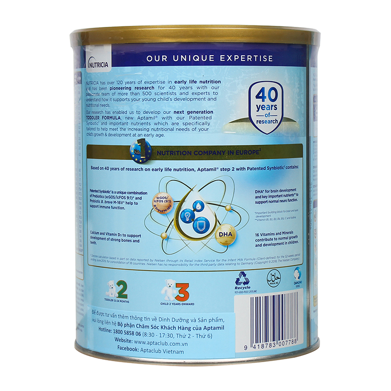 Sữa Aptamil New Zealand số 2 900g (Từ 1-2 tuổi)