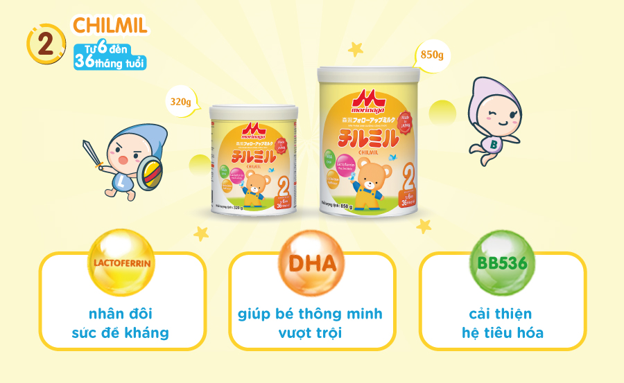 Sữa Morinaga ChilMil số 2 320g (6-36 tháng tuổi)