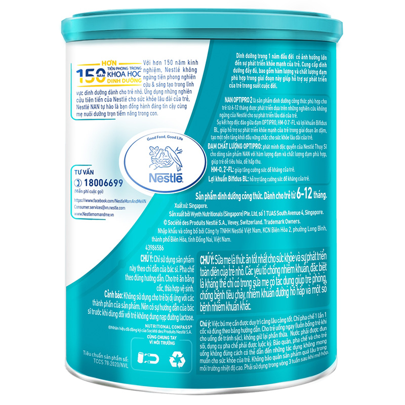 Sữa Nan Optipro 2 400g, HMO (6-12 tháng)