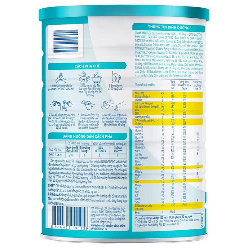 Sữa Nan Optipro 4 1.7kg, HMO (2-6 tuổi)