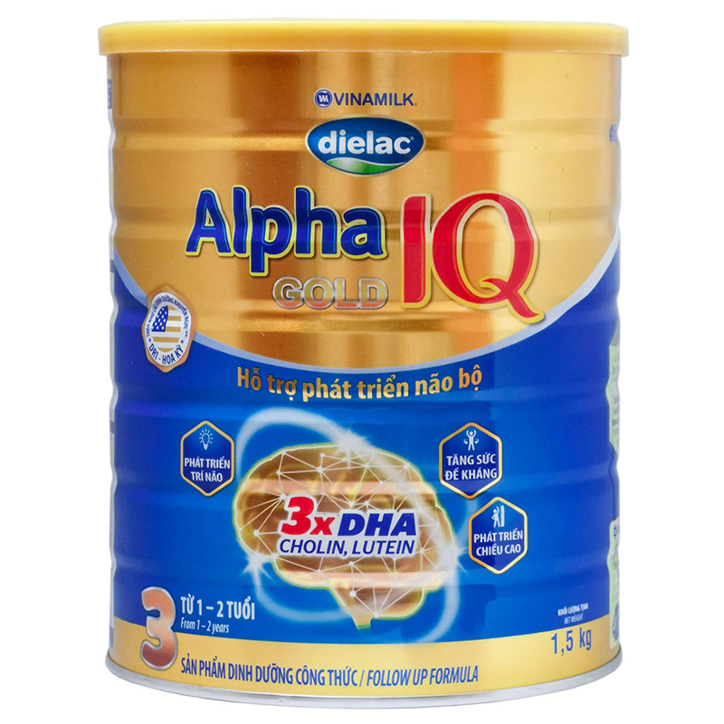Sữa bột Vinamilk Dielac Alpha Gold IQ 3 1,5kg (1-2 tuổi)