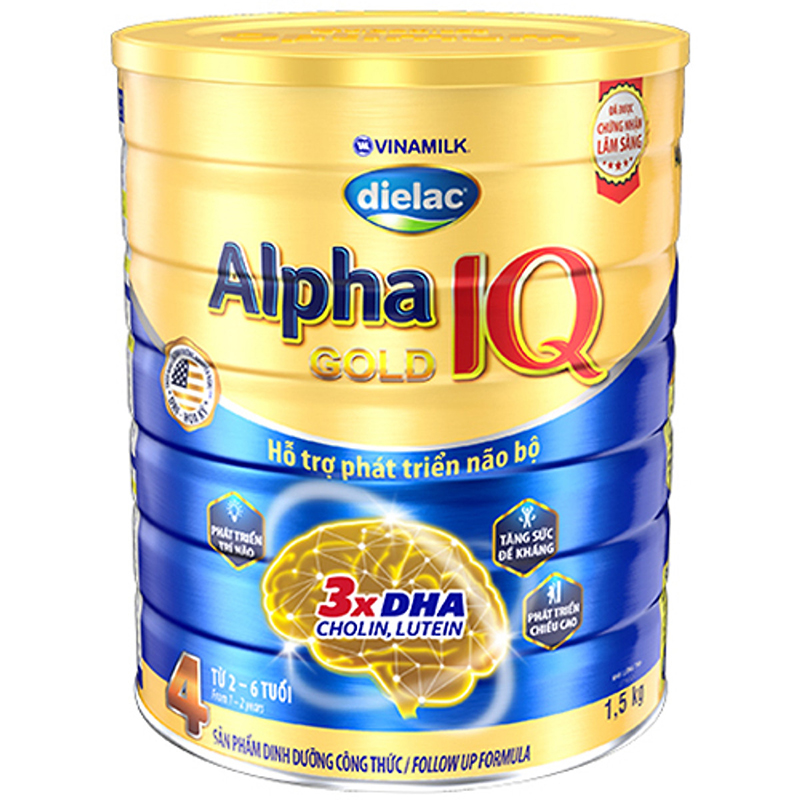 Sữa bột Vinamilk Dielac Alpha Gold IQ 4 1,5kg (2-6 tuổi)