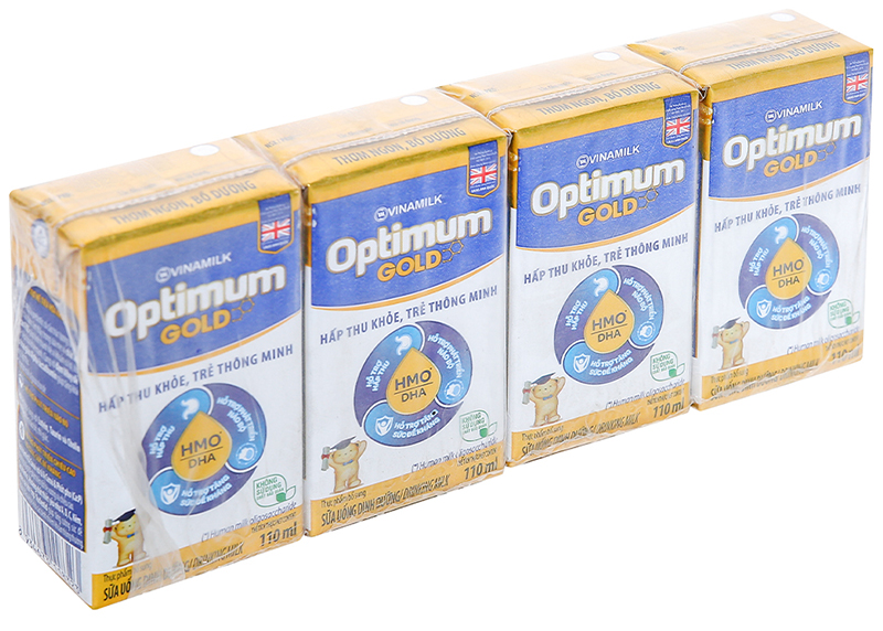 Sữa bột pha sẵn Vinamilk Optimum Gold 110ml - Lốc 4 hộp