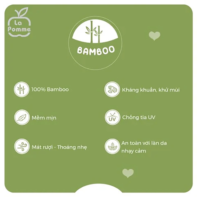 SL143.2 - Bộ quần áo dài tay Bambo La Pomme in hình Chú Chuột Tinh Nghịch - Trắng cốm