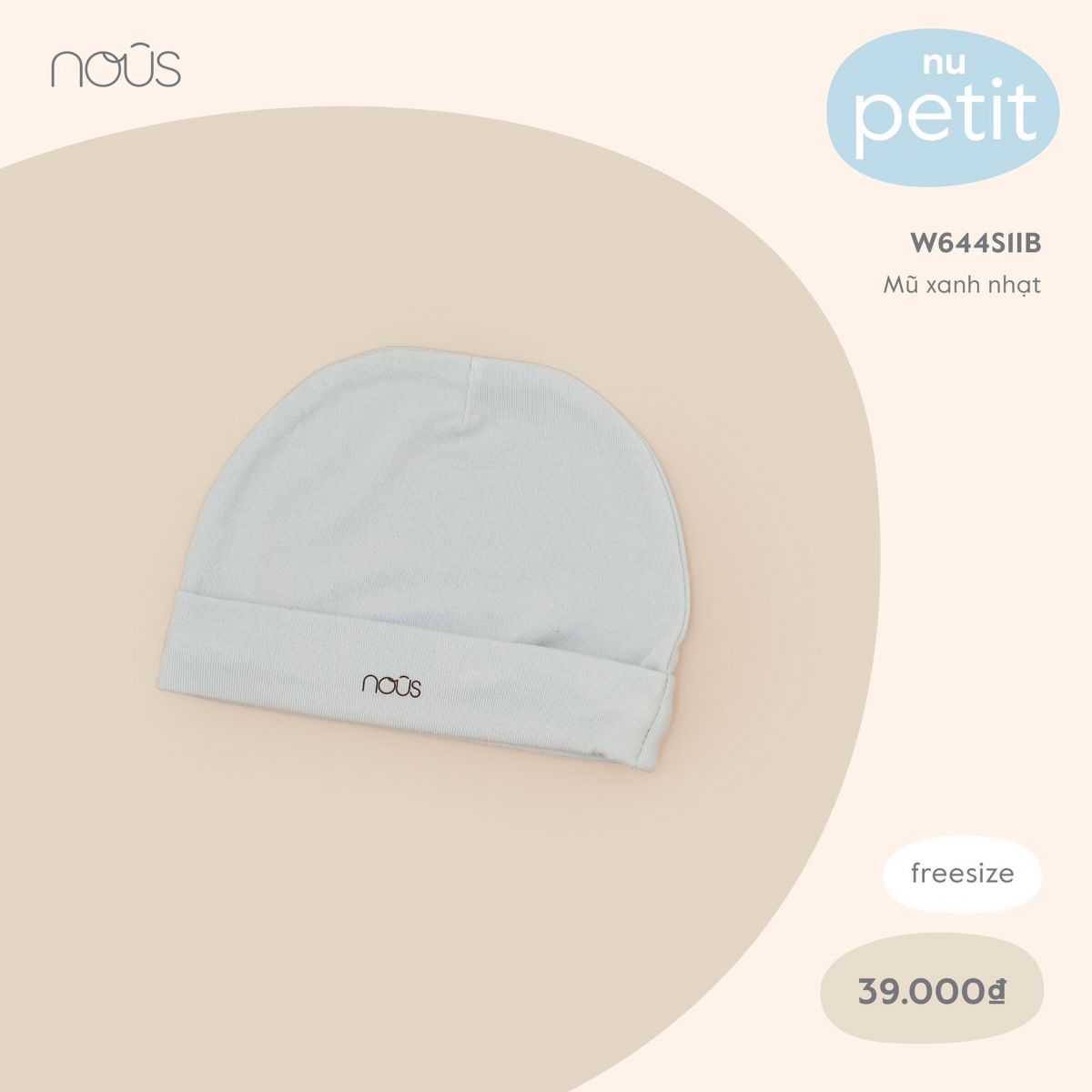 Set 1 mũ Nous màu xanh nhạt