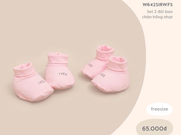 Set 2 đôi bao chân Nous hồng nhạt