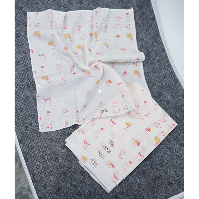 Set 5 khăn sữa Nous chó mèo hồng