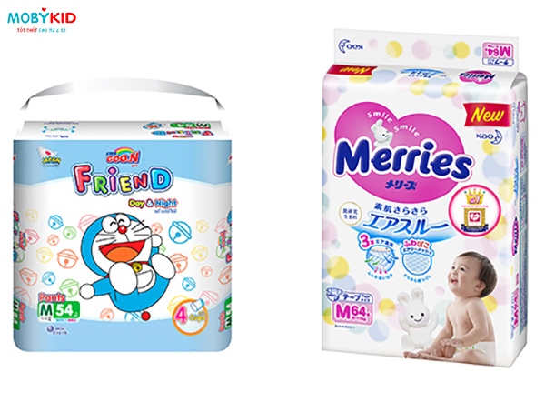 So sánh bỉm Merries và Goon cho bé, nên mua loại nào?