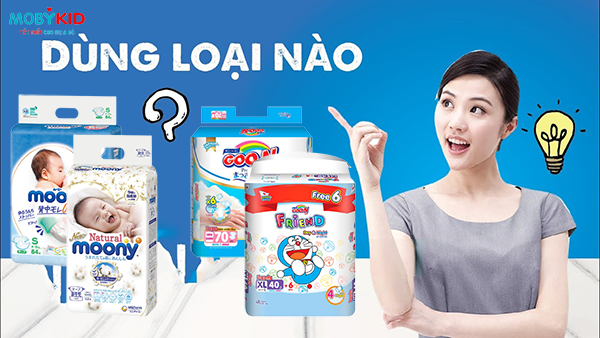 So sánh bỉm Moony và Goon cho bé, nên mua loại nào?