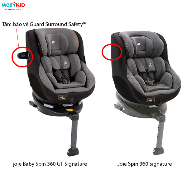 So sánh ghế ngồi ô tô Joie Spin 360 GT Signature và Joie Spin 360 Signature