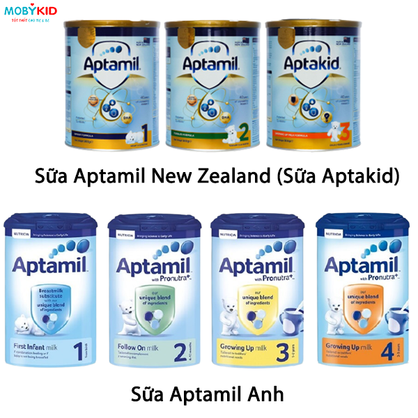 So sánh sữa Aptamil Anh và New Zealand nhập khẩu chính hãng, nên mua loại nào?
