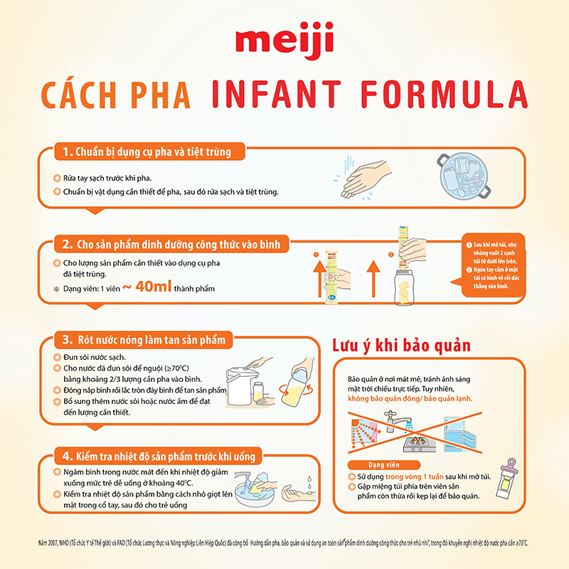 Sữa Meiji Infant Formula EZcube 432g số 0 (0 - 1 tuổi)