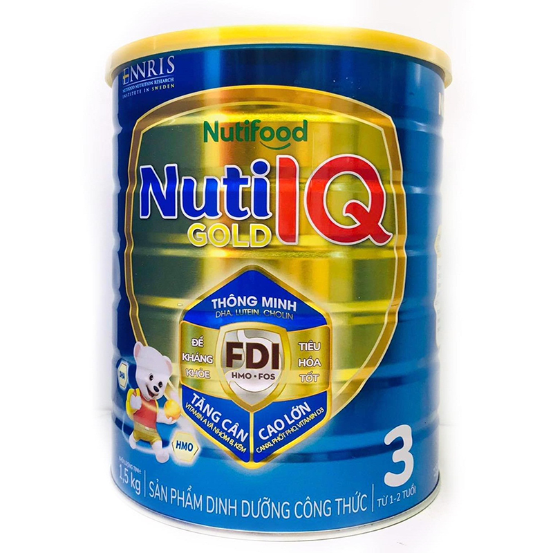Sữa bột Nuti IQ Gold 3 lon 1500g (1 - 2 tuổi)