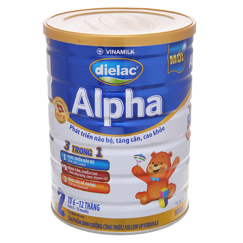 Sữa bột Vinamilk Dielac Alpha 2 900g (cho trẻ từ 6 - 12 tháng tuổi)