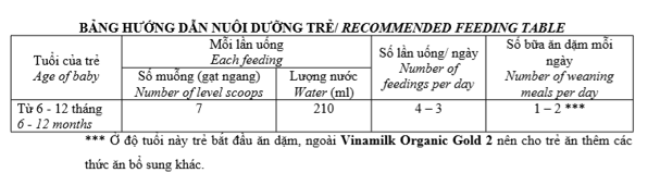 Sữa bột Vinamilk Organic Gold 2 350g (6 - 12 Tháng)