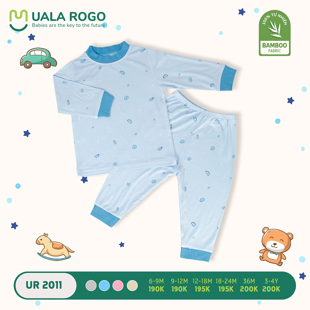 UR2011.4 - Bộ áo cổ lọ và quần giữ nhiệt vải sợi tre Uala Rogo - Xanh