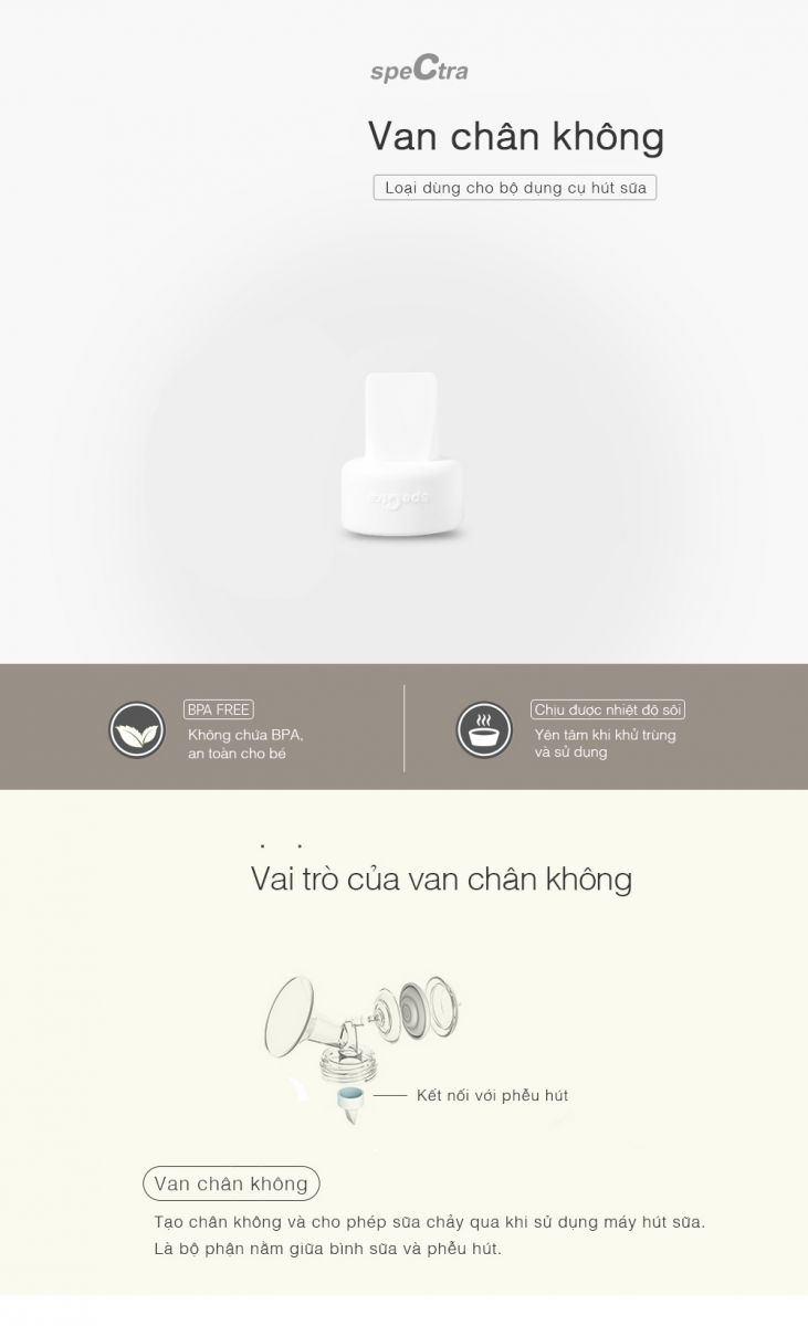 Van chân không máy hút sữa Spectra