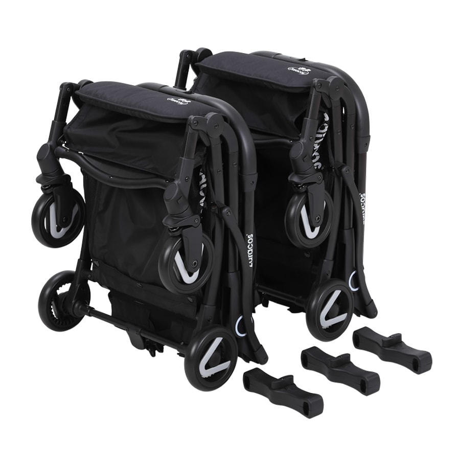 Xe đẩy đôi lắp ghép cho bé – Zaracos NORIO 9026 – BLACK + BLACK