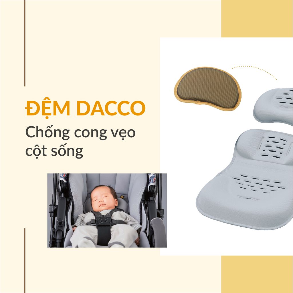 Xe đẩy Combi Sugocal Compact 4 bánh quay tự động - Màu đỏ
