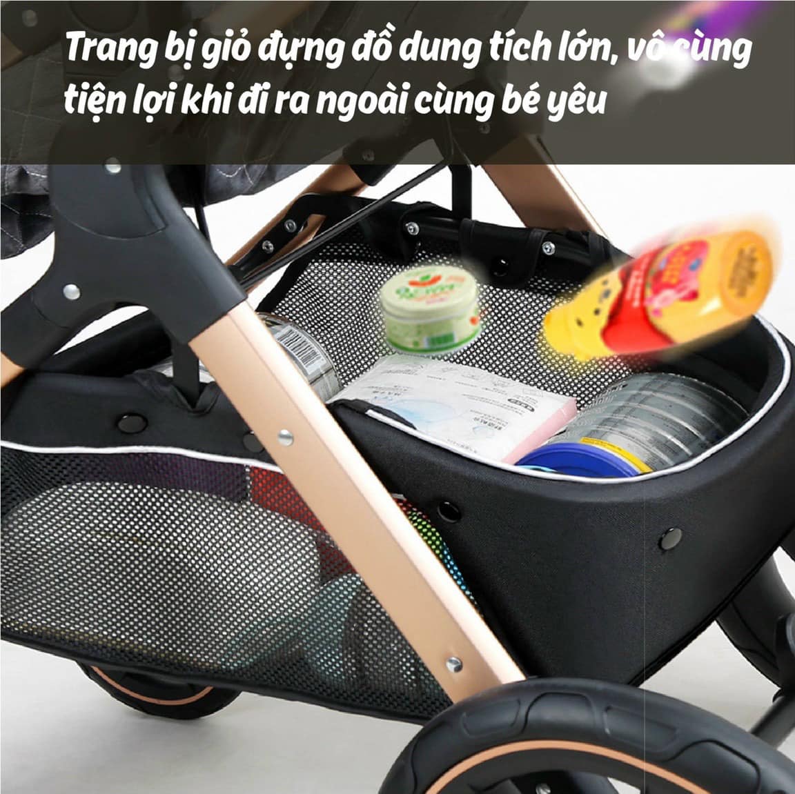 Xe nôi Belecoo gấp gọn màu xanh navy