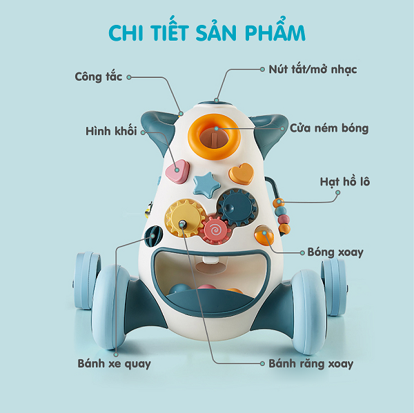 Xe tập đi Holla cao cấp màu hồng