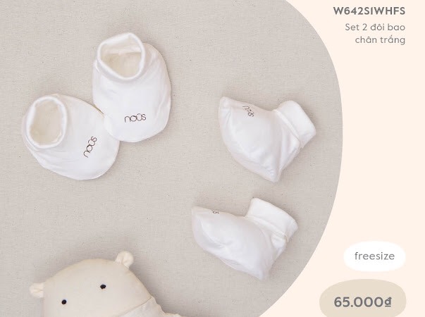 Set 2 đôi bao chân Nous trắng
